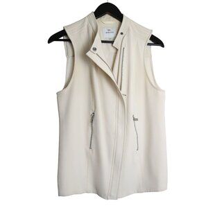 Aritzia Babaton Cream Structured Zip Vest / Sleeveless Jacket Size Small